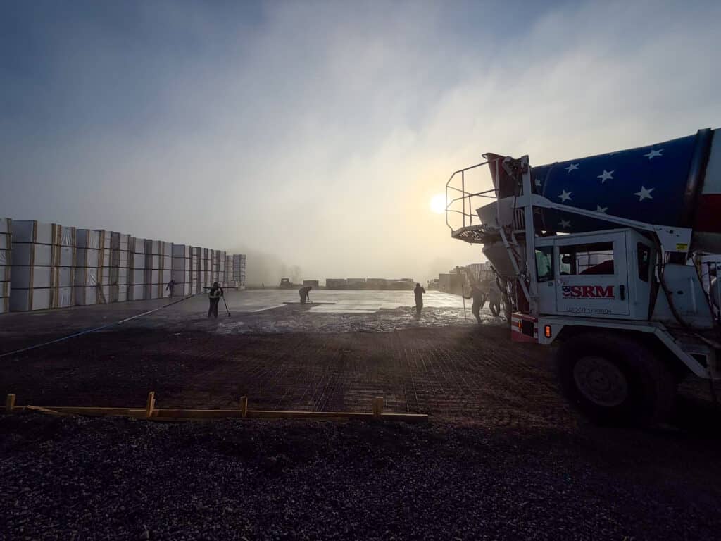 Concrete Flatwork slab being poured in High Country